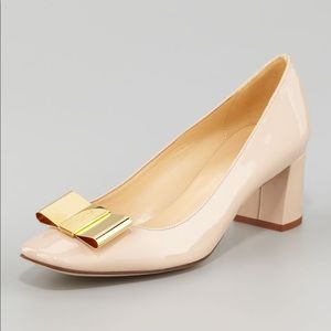 ♠️ KATE SPADE Dijon Bow Pumps 6 Nude Patent